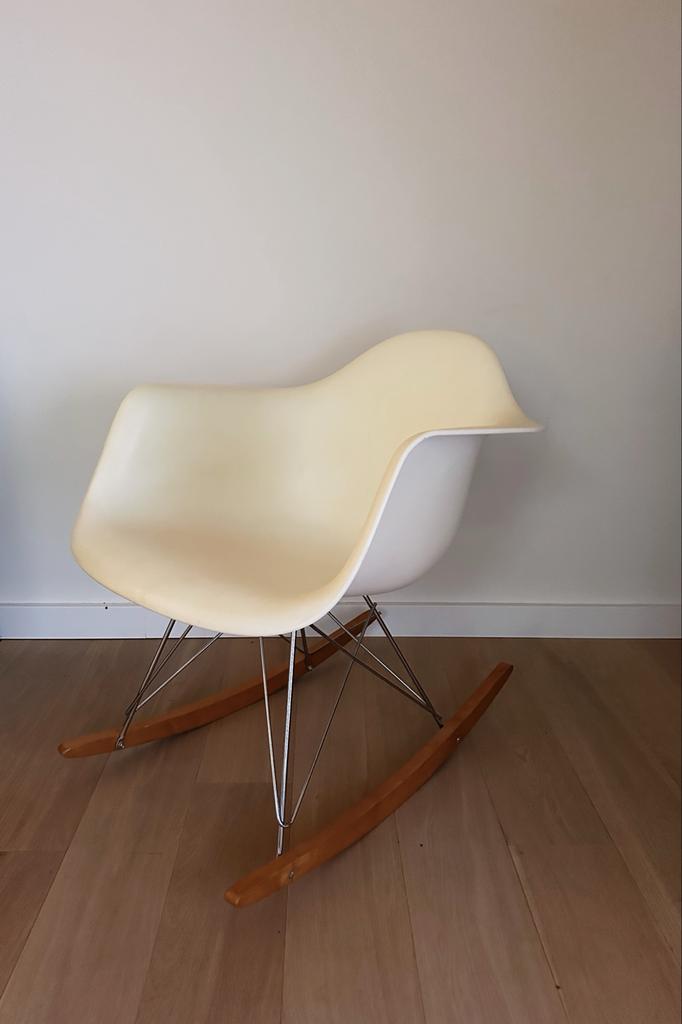 Vitra Eames schommelstoel, origineel, Ophalen, Kunststof, Gebruikt, Wit