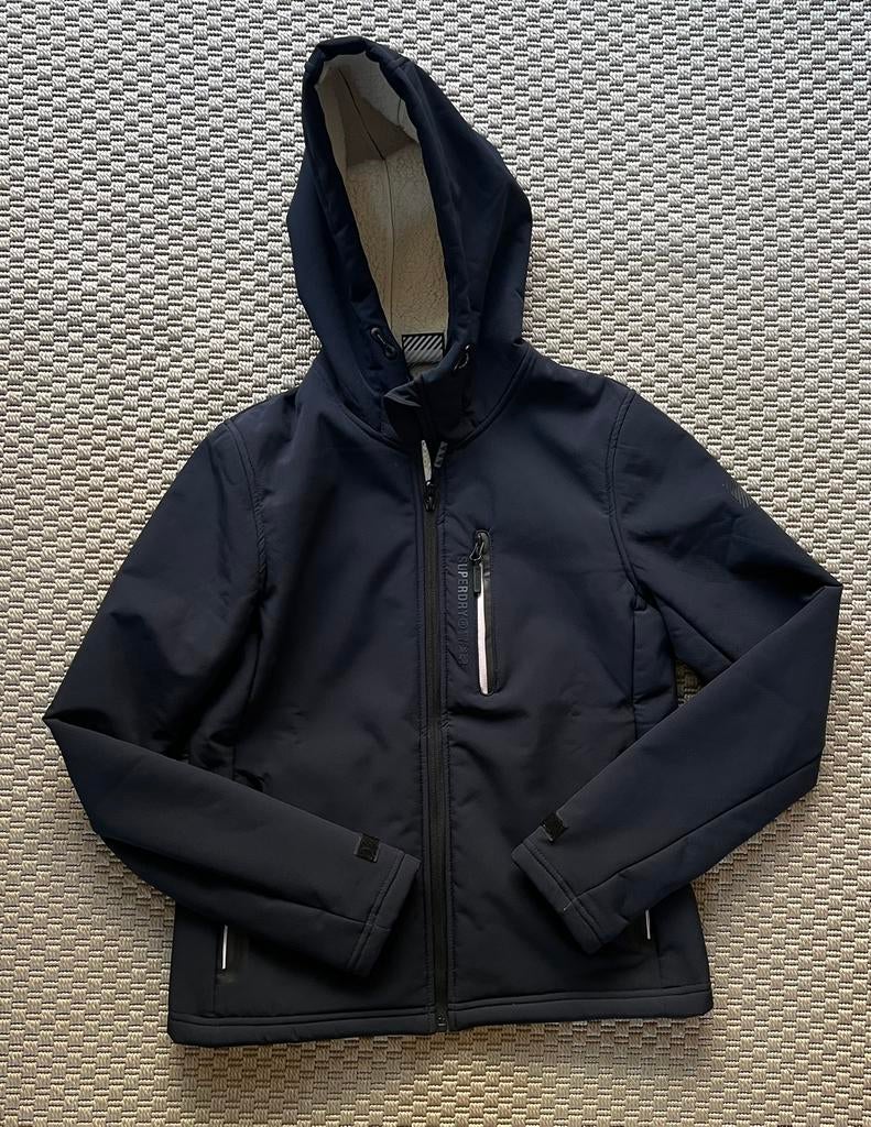 Gevoerde jas Superdry, Verzenden, Zo goed als nieuw, Maat 36 (S), Blauw