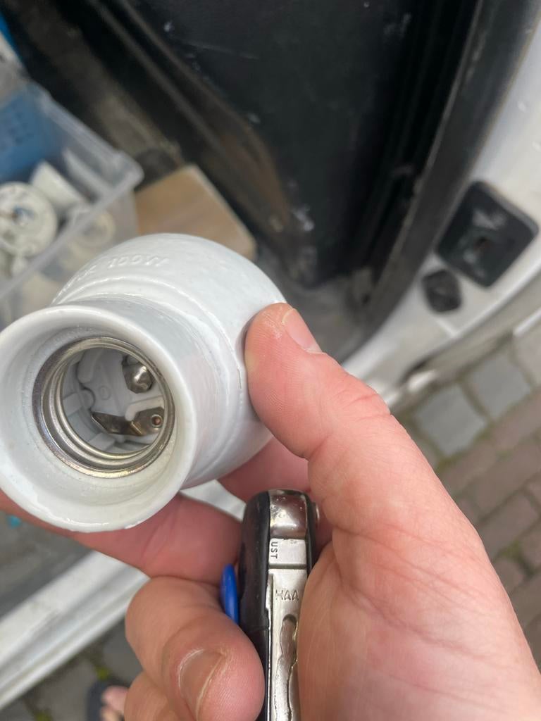 Edison E27 porseleinen lamphouder, Ophalen of Verzenden, Gebruikt