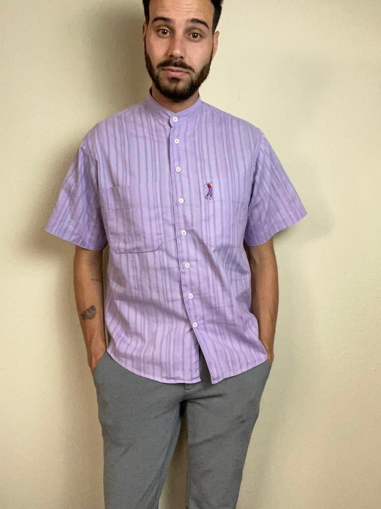 Vintage overhemd 80s 90s - lila / paars - katoen, Kleding | Heren, Overhemden, Hgv, 1073 BK, Paars, Vintage