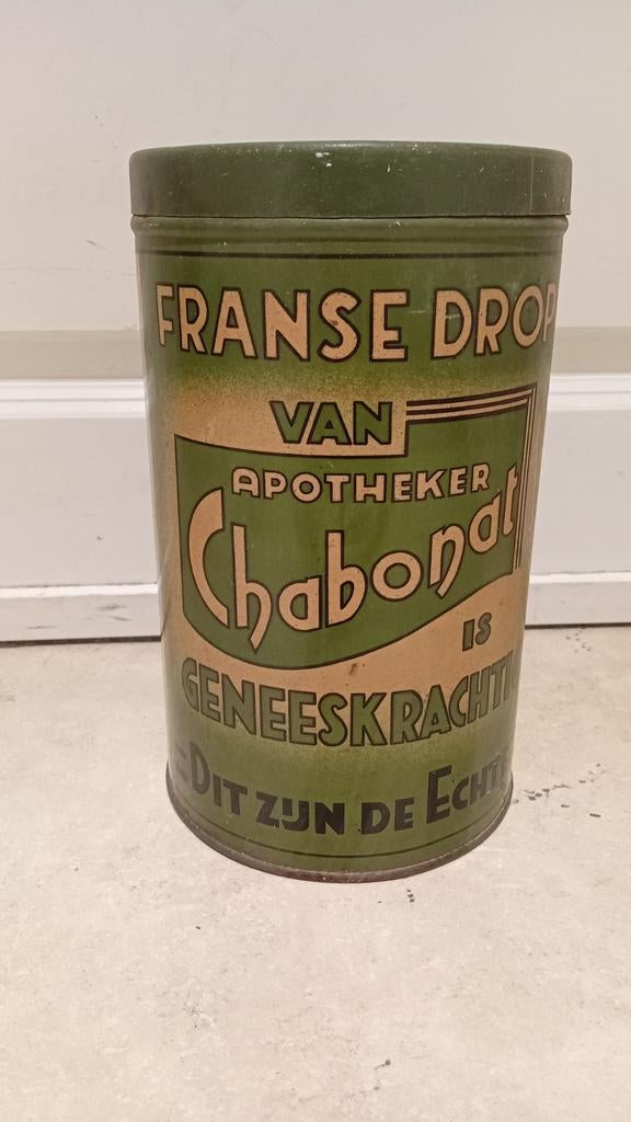 Retro blik Franse drop van Apotheker Chabonat, Verzamelen, Blikken, Ophalen of Verzenden, Zo goed als nieuw, Overige