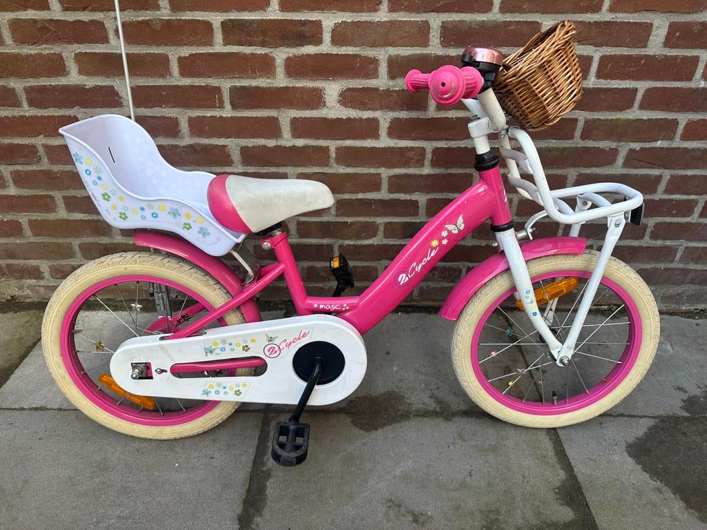 2Cycle 16 inch meisjesfiets met mandje en poppenzitje, Ophalen, Zo goed als nieuw, 16 tot 20 inch, 2cycle