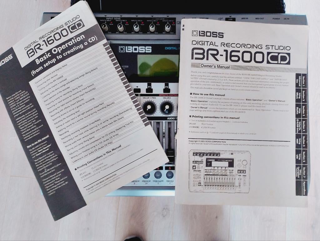 BOSS Digital Recording Studio BR-1600CD met handleidingen, Ophalen of Verzenden