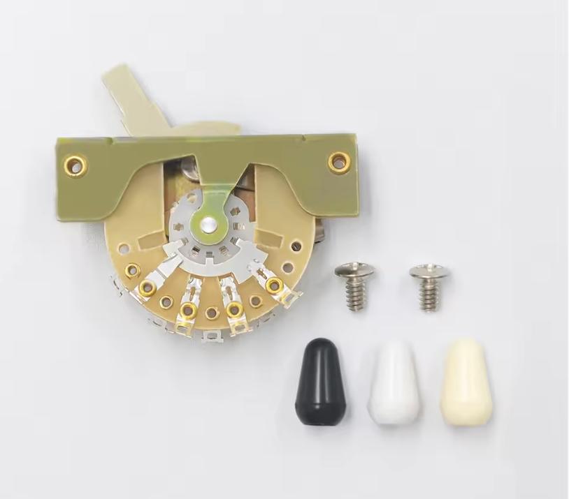 5-weg switch hq + strat knoppen wit aged zwart + screws, Muziek en Instrumenten, Instrumenten | Onderdelen, Moku Custom Guitars