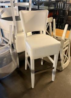 2 stuks café, mancave barkrukken Lisa wit, nieuw, Ophalen, Met voetsteun, 60 tot 90 cm, Zo goed als nieuw