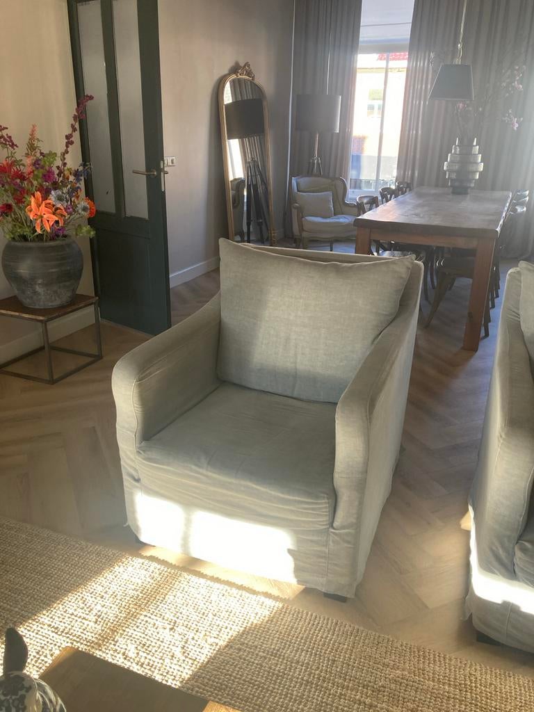 Twee comfortabele fauteuils brocant/sober, Huis en Inrichting, Fauteuils, Ophalen of Verzenden, Gebruikt, Stof, 75 tot 100 cm