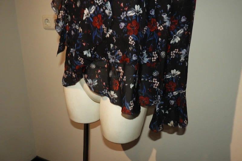 Erdem x H&M zijde top bonte bloemen print ruches M, Maat 38/40 (M), Overige kleuren, Verzenden, Zo goed als nieuw