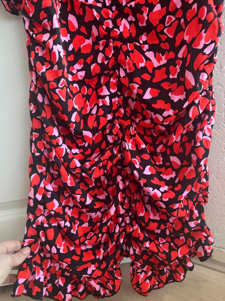 Shein jurk met hartjesprint, Maat 38/40 (M), Zwart, Ophalen of Verzenden, Gedragen