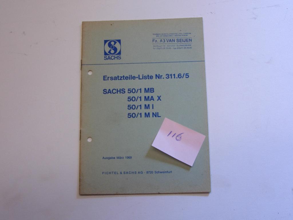 SACHS Motor onderdelen lijst, Tuin en Terras, Verzenden, Zo goed als nieuw