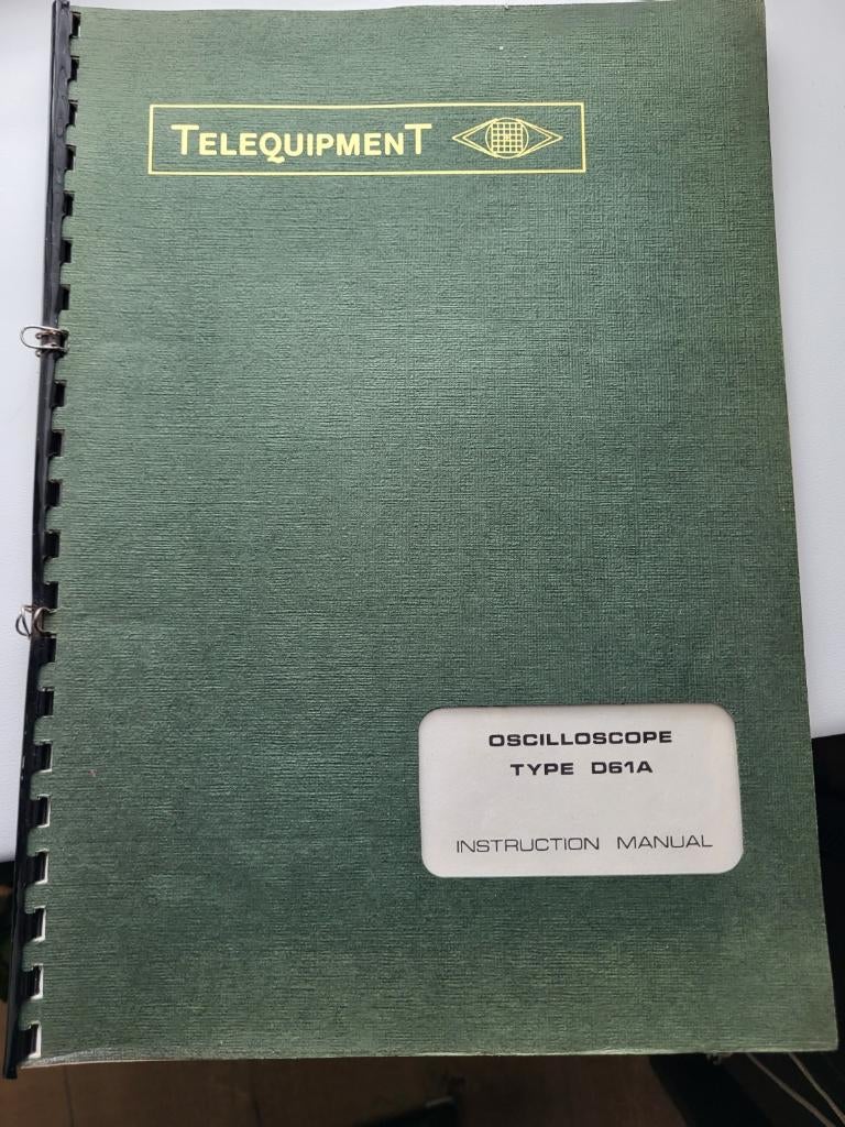 Telequipment Oscilloscope Type D61A instruction manual, Ophalen of Verzenden, Zo goed als nieuw