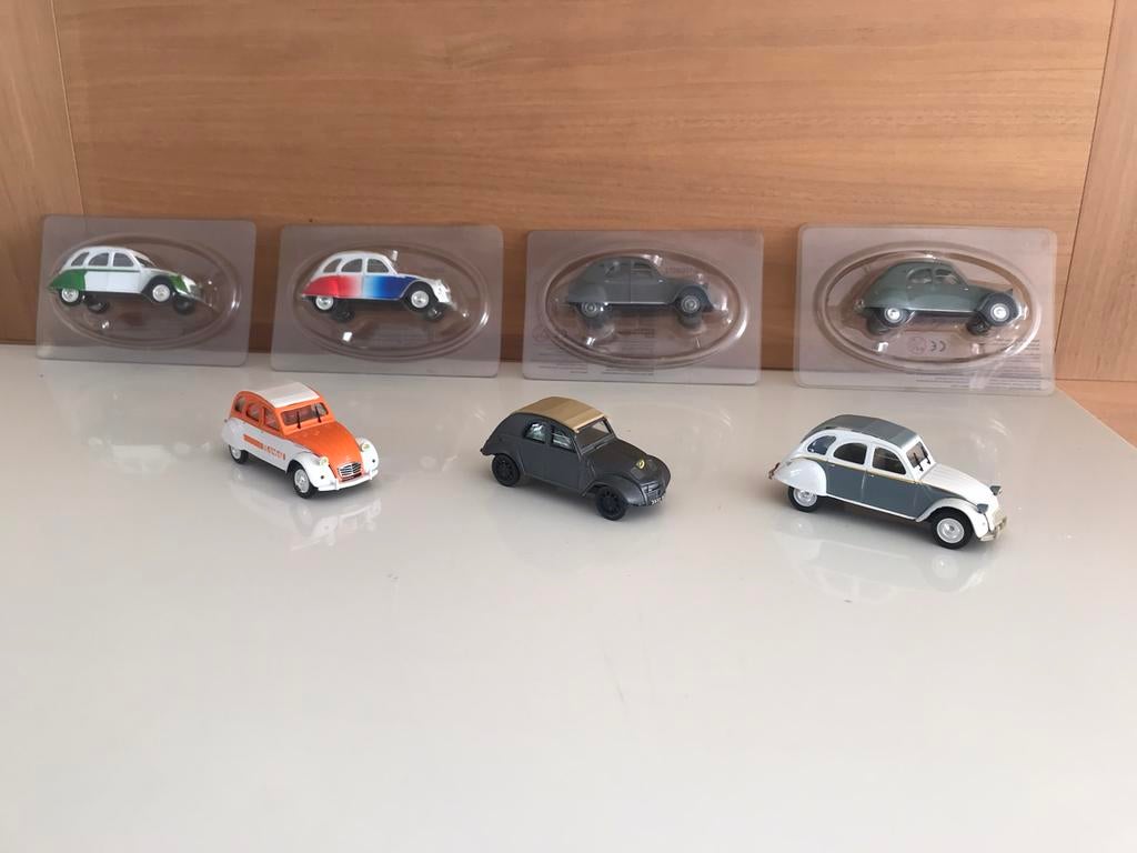 7x Norev Citroën 2CV Eend Deux Chevaux 1:43 per stuk te koop, Ophalen, Zo goed als nieuw, Auto, Norev