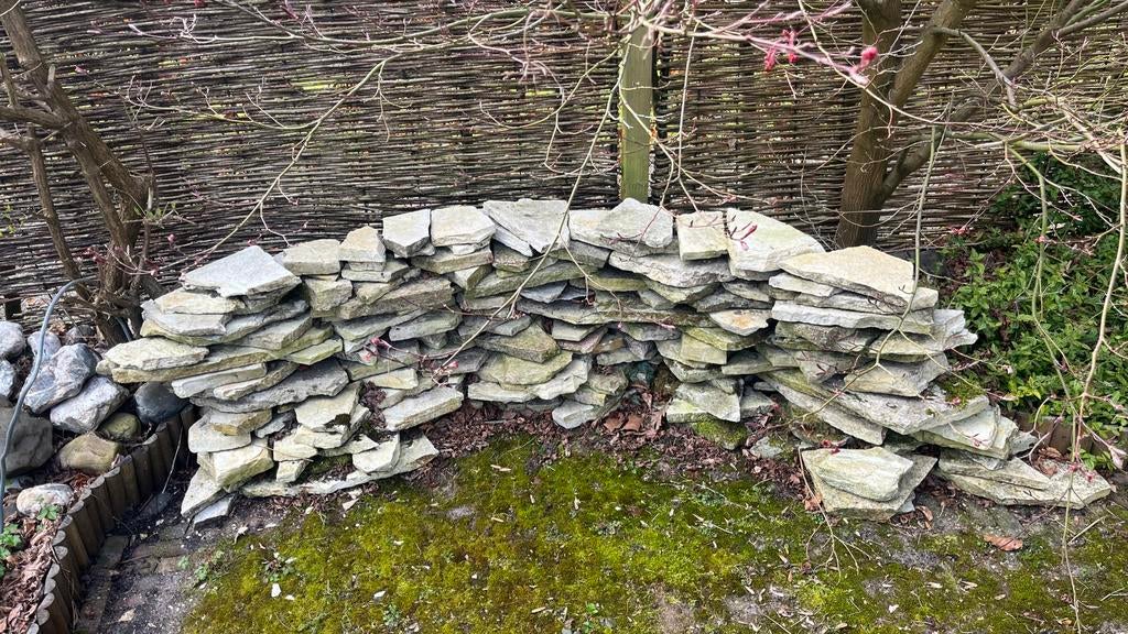 Flagstones wit/geel ca 4-5 m2, Ophalen, Gebruikt, Geel, Overige typen