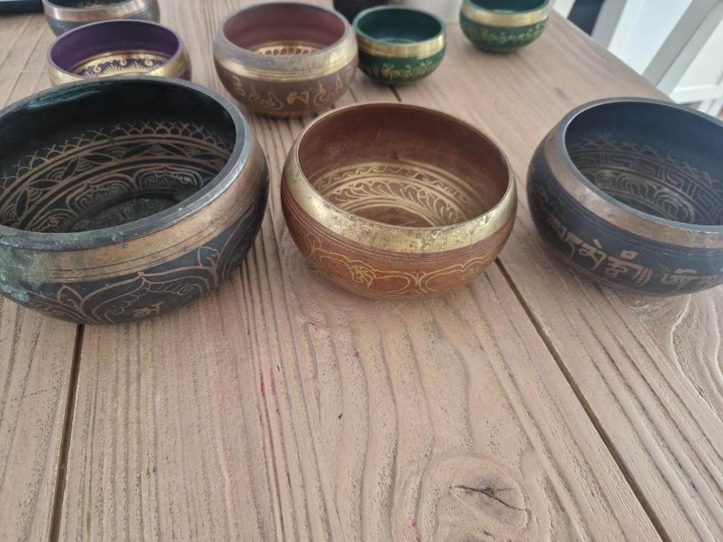 Restpartij klankschalen, vanaf 15 euro per stuk., Antiek en Kunst, Ophalen of Verzenden