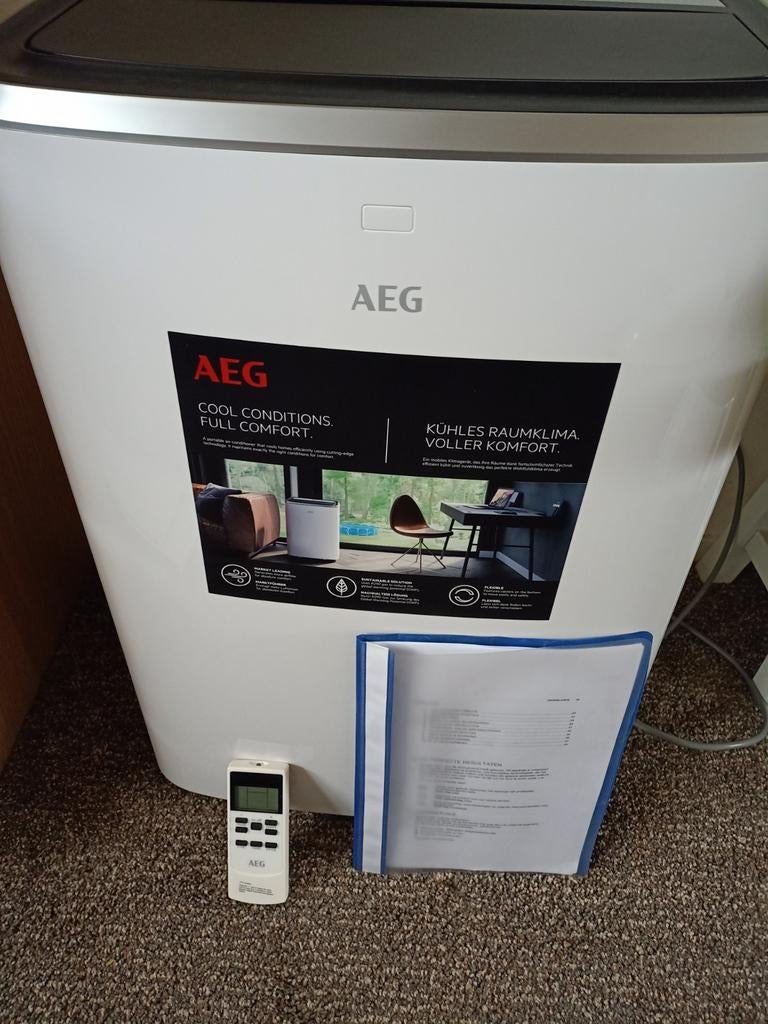 Mobiele airco AEG, Witgoed en Apparatuur, Airco's, Ophalen, Minder dan 60 m³, Energieklasse A of zuiniger, 3 snelheden of meer