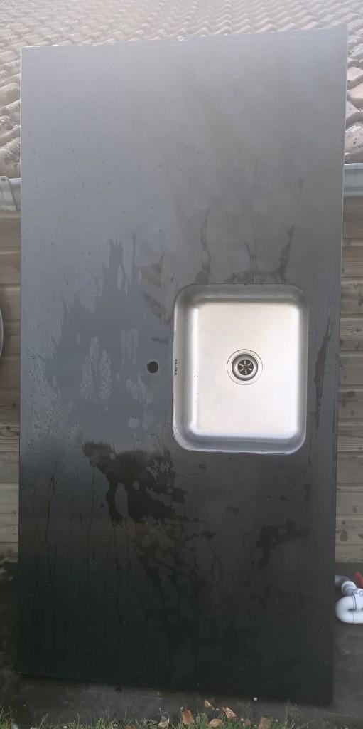 zwart composiet kookeiland  keukenblad buitenkeuken € 229,-, Ophalen, Zo goed als nieuw, Houtskool, Vrijstaand