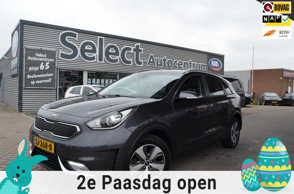 Kia Niro 1.6 GDi Hybrid DynamicLine|1/2 LEDER| NAVI| LMW|NL, Gebruikt, Met garantie (alle), Leder en Stof, Origineel Nederlands