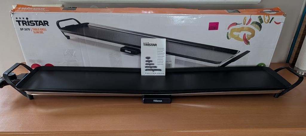 Nieuwe Tristar BP-2670 Tafelgrill Slim XXL – 100cm lang!, Ophalen, Nieuw, 8 personen of meer