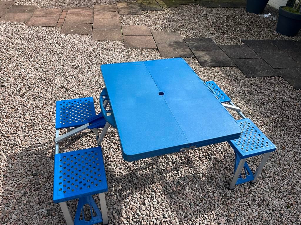 Picknicktafel opklapbaar, Ophalen of Verzenden, Zo goed als nieuw, Rechthoekig, Hout