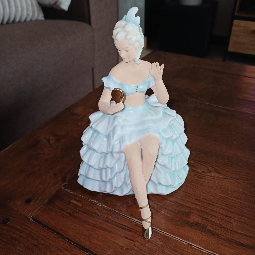 Porseleinen ballerina met spiegel, wagner & apel., Ophalen of Verzenden