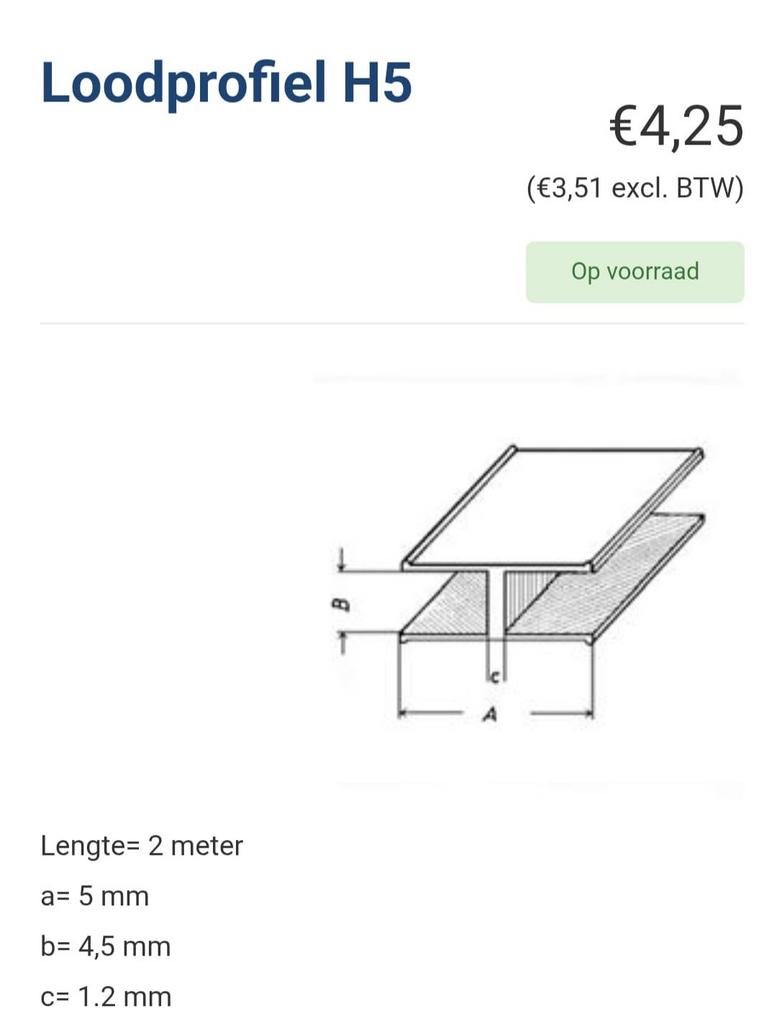 H lood 5 mm, Ophalen of Verzenden, Nieuw, Minder dan 80 cm, Minder dan 80 cm