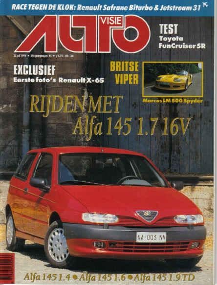 Autovisie 15 1994 : Volvo 850 T5 - Renault Safrane Biturbo, Ophalen of Verzenden, Gelezen, Algemeen
