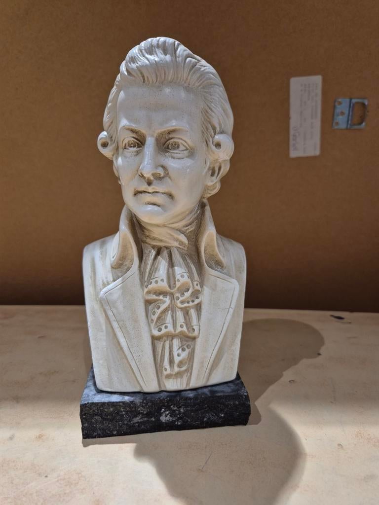 Buste mozart gesigneerd g.carli, Ophalen of Verzenden, Zo goed als nieuw