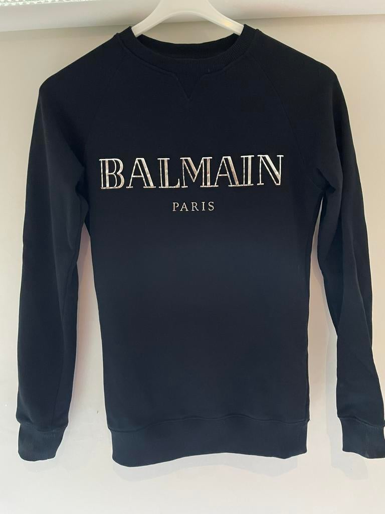 Balmain sweater met zilveren letters 10 jaar, Ophalen of Verzenden, Zo goed als nieuw, Meisje, Trui of Vest