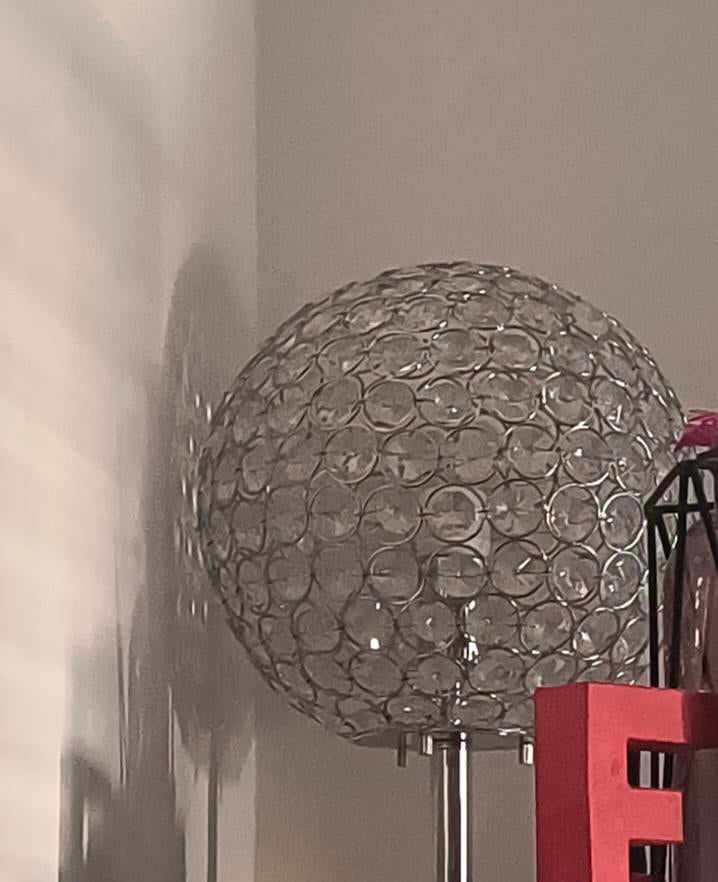 staande lamp met kristallen, Ophalen, Gebruikt, Metaal