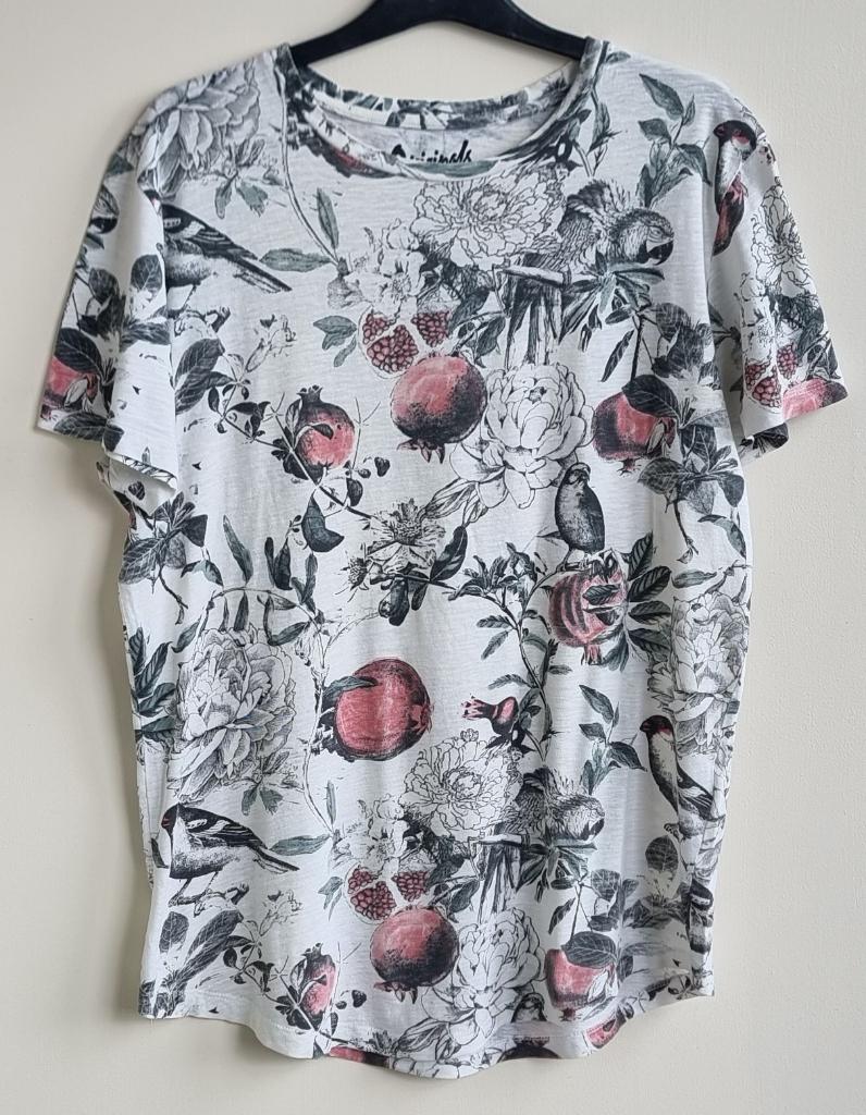 Jack & Jones wit t-shirt met prints mt. M, Kleding | Heren, T-shirts, Maat 48/50 (M), Wit, Ophalen of Verzenden, Zo goed als nieuw