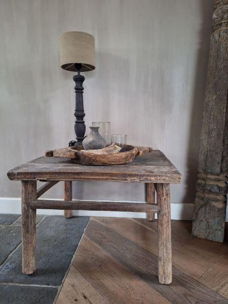Originele oude Chinese salontafel - bijzettafel, 45 tot 60 cm, Valkehorst Honselersdijk, Minder dan 55 cm, Info@stoer-stijlvol.nl