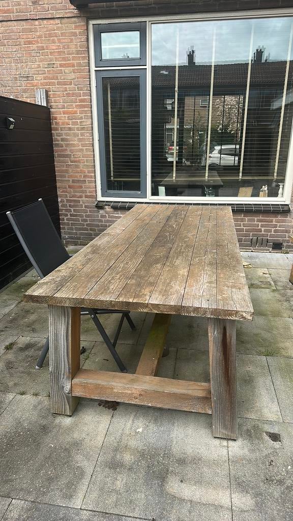 Steiger houten tafel, Tuin en Terras, Tuintafels, Ophalen of Verzenden, Gebruikt, Rechthoekig, Hout