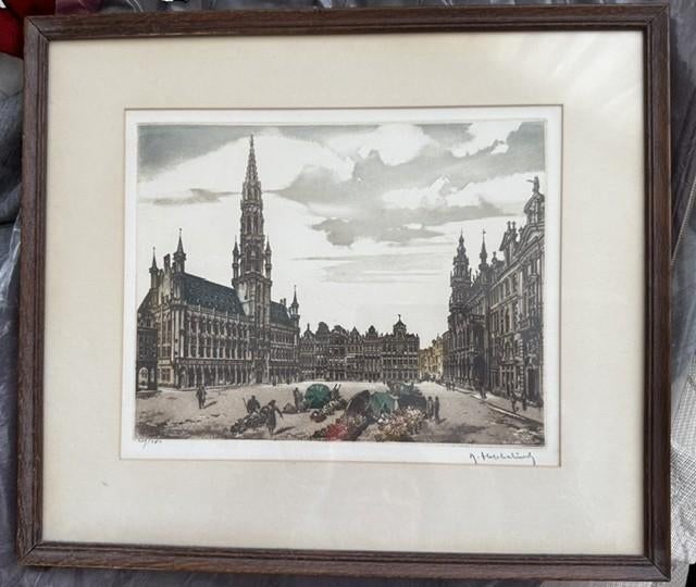 R. Hebbelinck ets Grote Markt Brussel, Ophalen of Verzenden