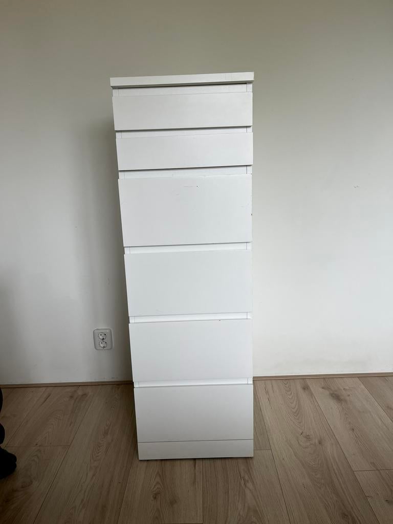 Ikea Malm Ladekast 6 lades met spiegel en sierandeel., Ophalen, Gebruikt, 5 laden of meer, 100 tot 150 cm