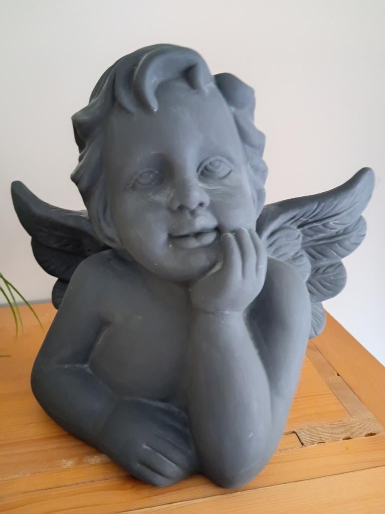 Engel (grijs), Verzamelen, Beelden en Beeldjes, Ophalen of Verzenden, Zo goed als nieuw, Religie