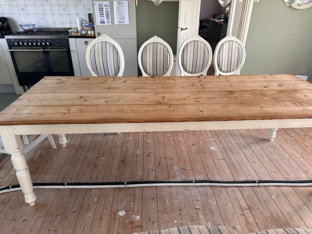 Landelijk houten eettafel - Te koop aangeboden, Huis en Inrichting, Tafels | Eettafels, Ophalen, Gebruikt, 100 tot 150 cm, 200 cm of meer