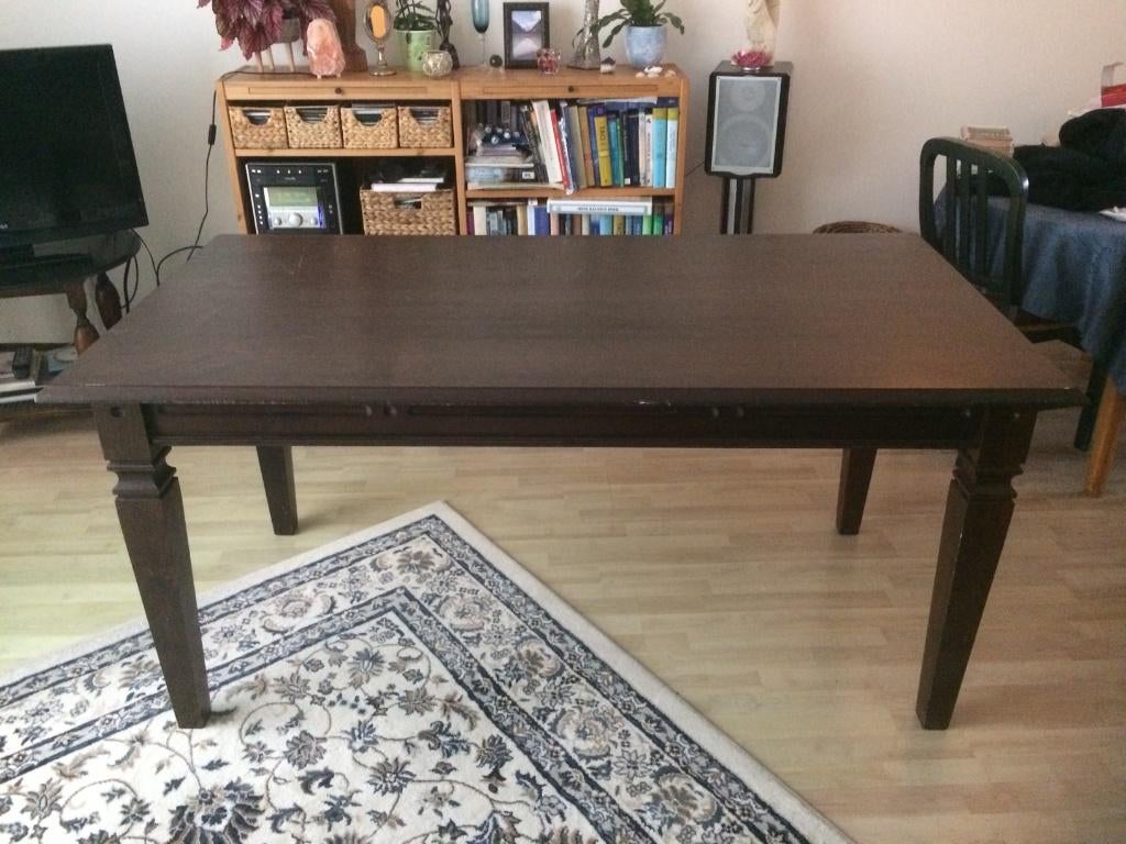 Houten eettafel 86-165, Ophalen, Gebruikt, Koloniaal, 50 tot 100 cm