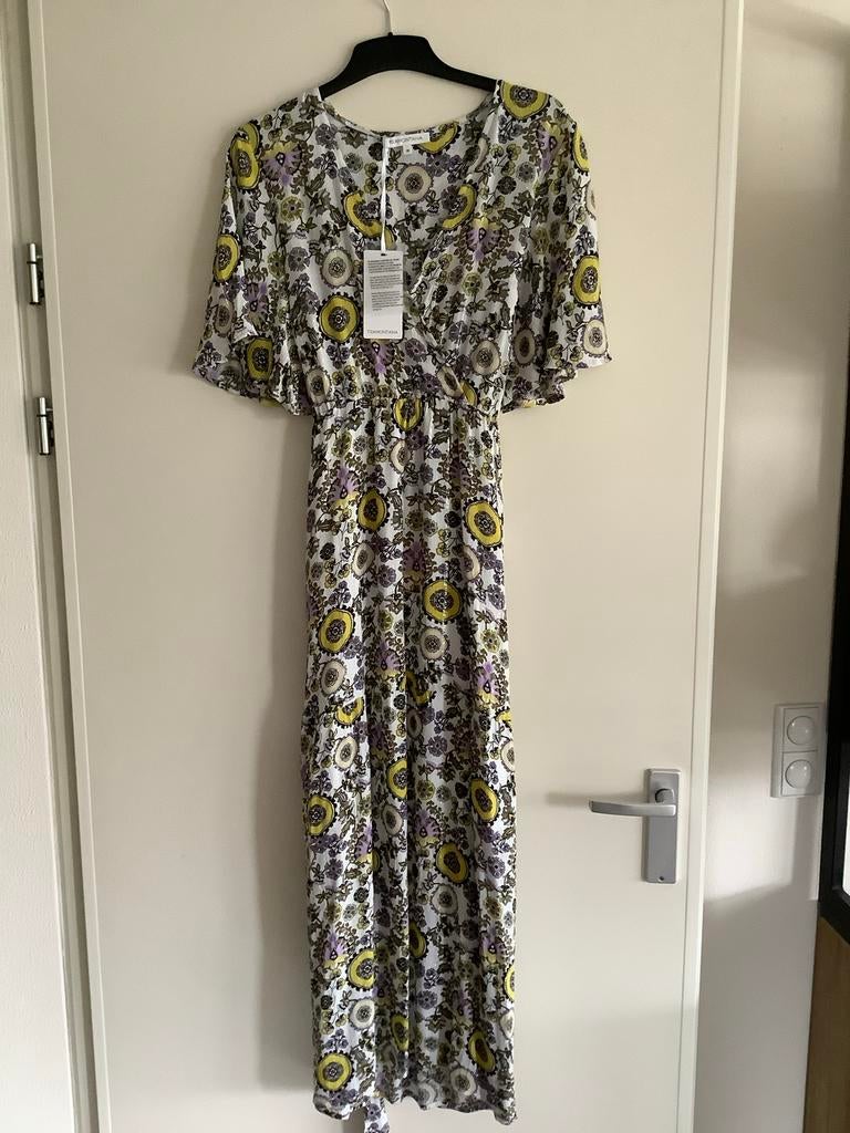 Tramontana jurk paars geel zilverdraad - Maat 36 (valt 40), Ophalen of Verzenden, Zo goed als nieuw, Maat 38/40 (M), Paars