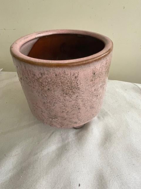 Vintage Bloempot op pootjes, Tuin en Terras, Bloempotten, Rond, Ophalen of Verzenden, Zo goed als nieuw, Aardewerk