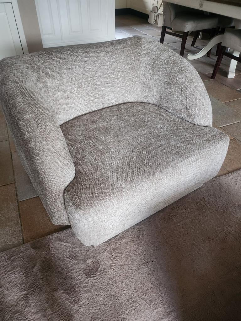 Beige stoffen fauteuil nieuw, Huis en Inrichting, Ophalen, Nieuw, 75 tot 100 cm, Stof