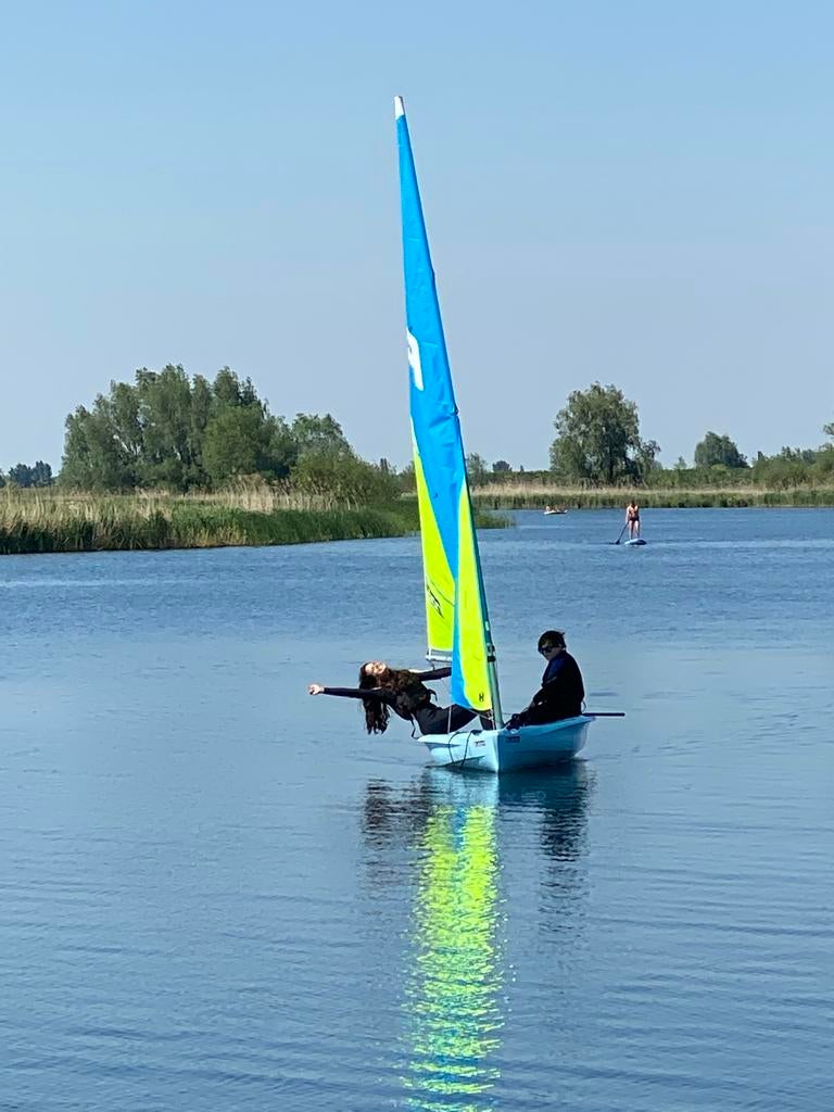 Fusion Plus zeilboot met fok en wal trailer, Watersport en Boten, Open zeilboten, Geen motor, Gebruikt, Overige typen, Ophalen of Verzenden