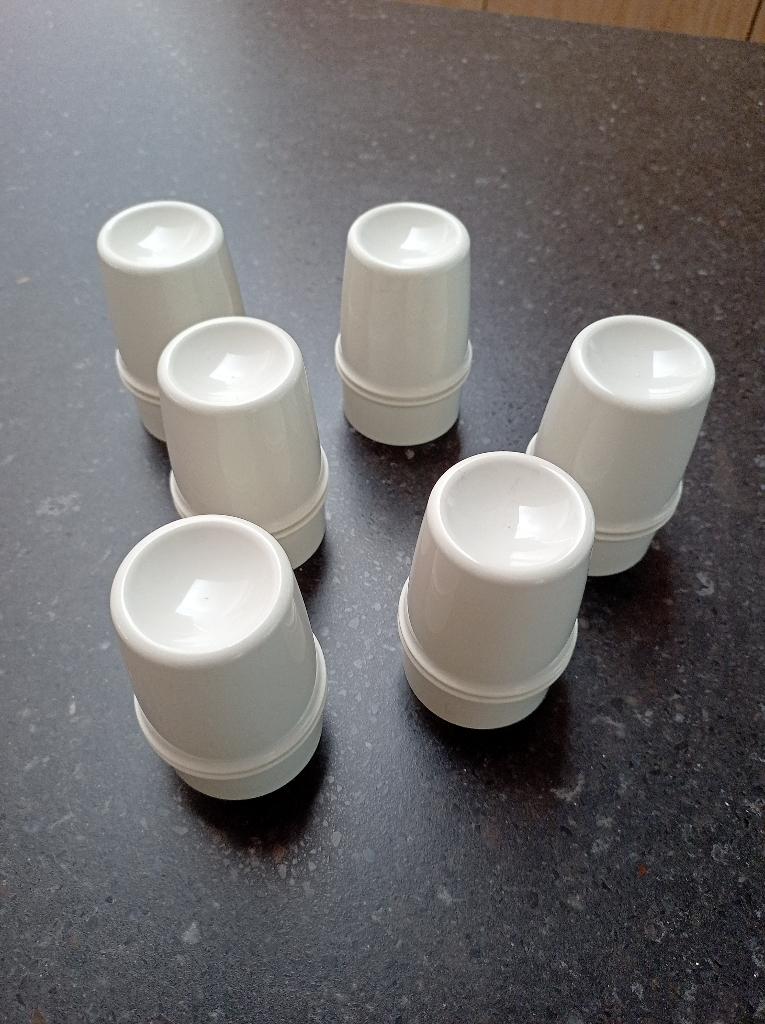 Tupperware eierdoppen met (warmhoudt) deksel, Ophalen of Verzenden, Zo goed als nieuw, Wit, Overige typen