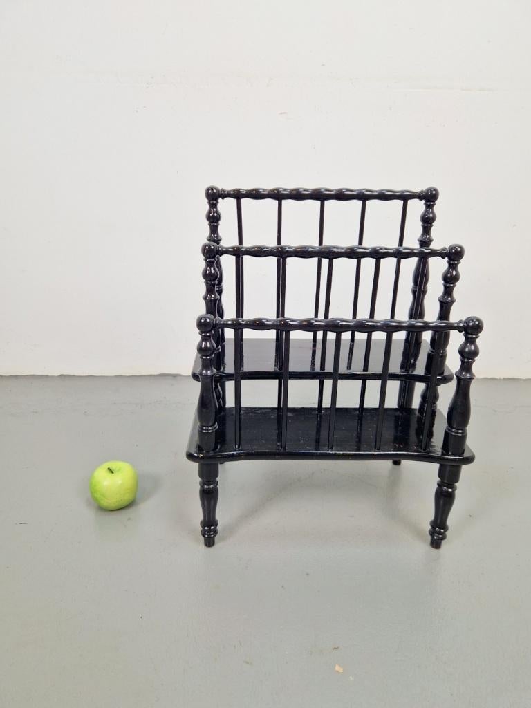 Antieke houten Bobbin Canterbury tijdschriftenhouder 1890, N, Ophalen of Verzenden, N, N