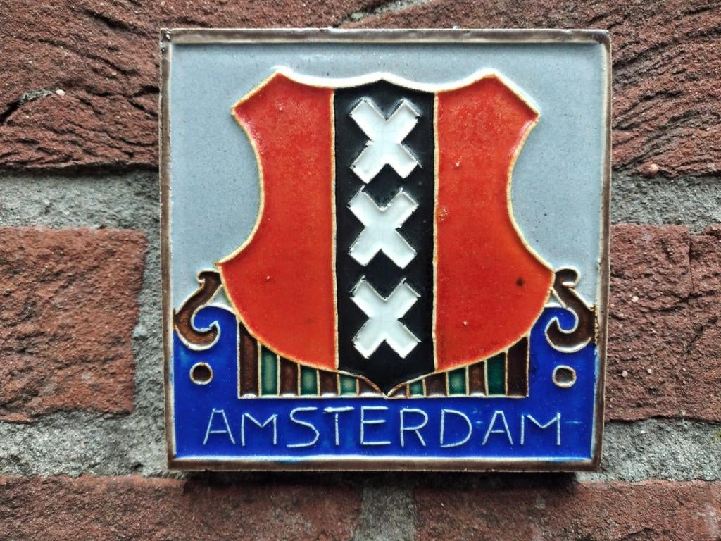 Westraven Utrecht cloisonné tegel Amsterdam XXX, Antiek en Kunst, Antiek | Wandborden en Tegels, Ophalen of Verzenden