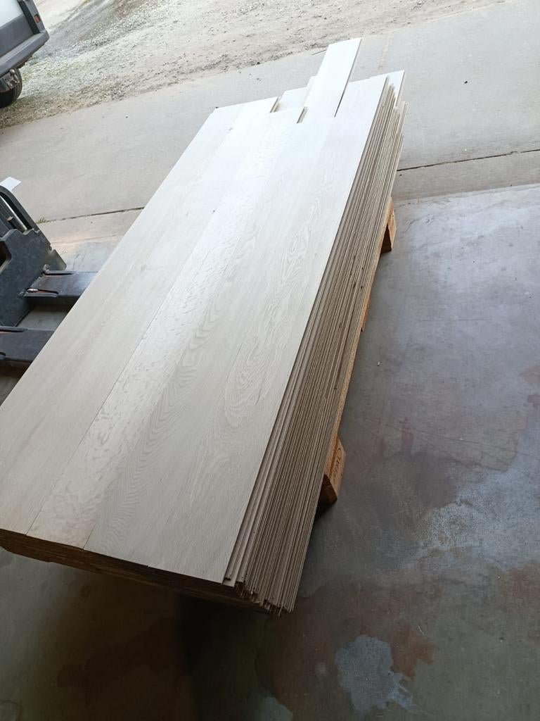42M2 lamelparket eiken #VERNIEUWD#, Gebruikt, 10 m² of meer, 10 tot 30 cm, Hout