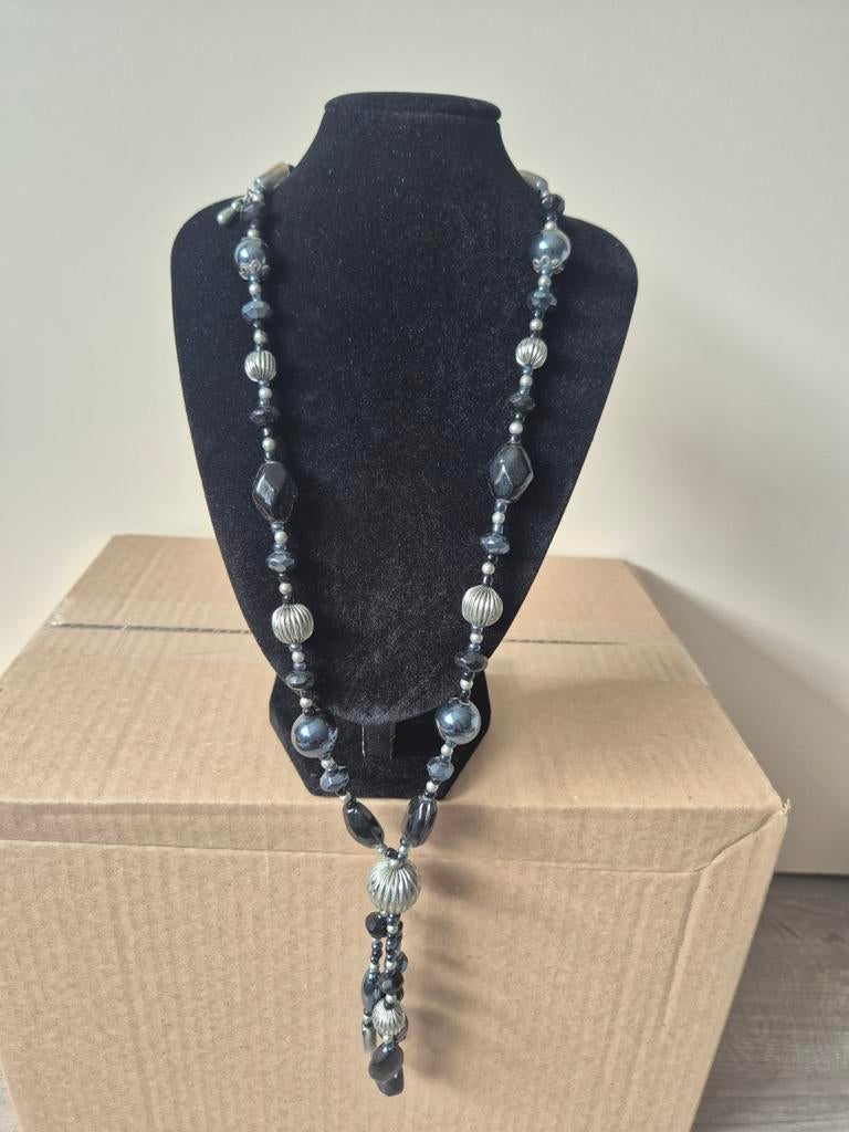 Ketting met donkere kralen - MKM Design, Sieraden, Tassen en Uiterlijk, Kettingen, Ophalen of Verzenden, Nieuw