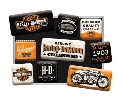 Harley Davidson Motorcycles reclame magneetjes magneet set, Ophalen of Verzenden, Nieuw, Auto's