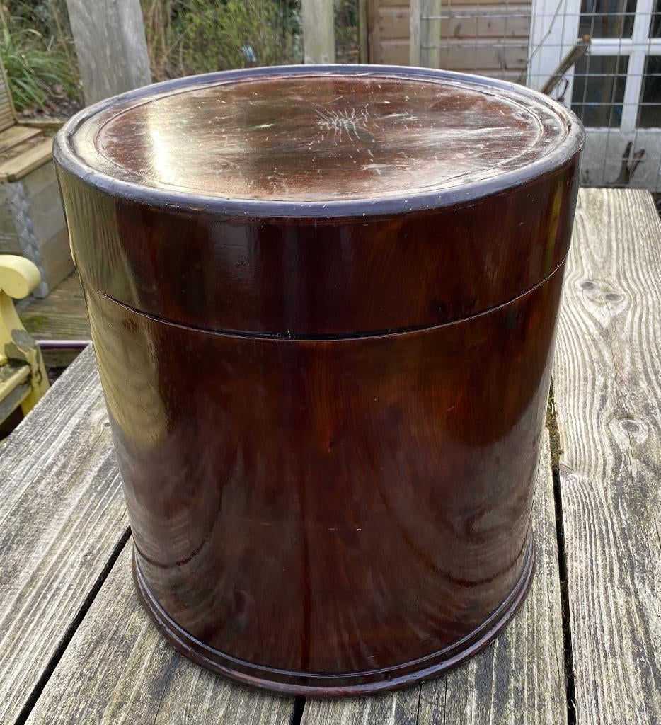 Oude Hoedendoos - vintage antiek hout brocante landelijk, Ophalen of Verzenden