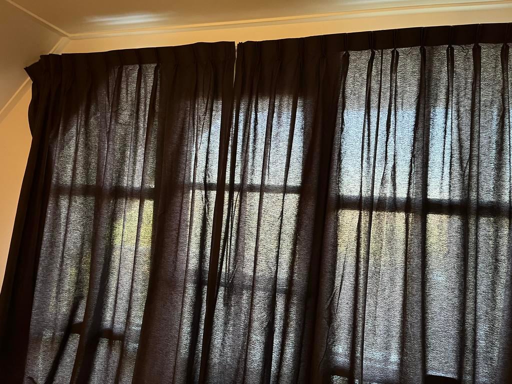 Overgordijnen 2  stel. Zwart, Ophalen, Zo goed als nieuw, Zwart, 200 cm of meer