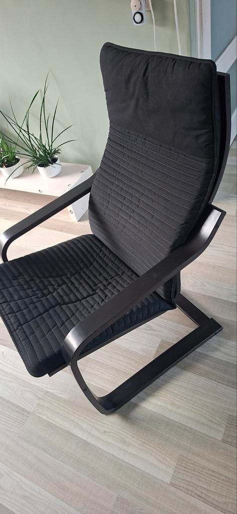 Ikea poang stoel zwart, Huis en Inrichting, Fauteuils, Ophalen, Zo goed als nieuw, 50 tot 75 cm