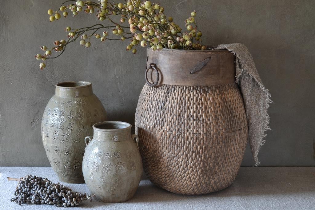Authentieke oude Chinese mand voedselmand, Huis en Inrichting, Woonaccessoires | Schalen en Manden, Gebruikt, Mand, Rond, Ophalen of Verzenden